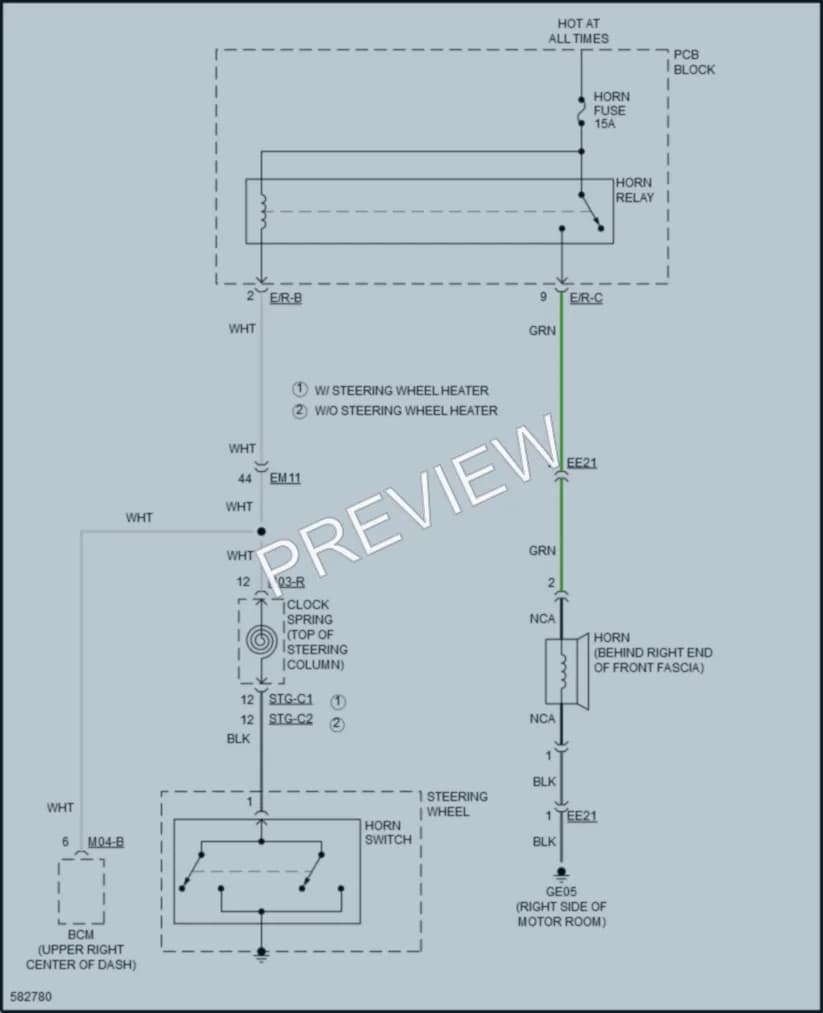 2019 Kia SoulEV Horn wiring diagram preview