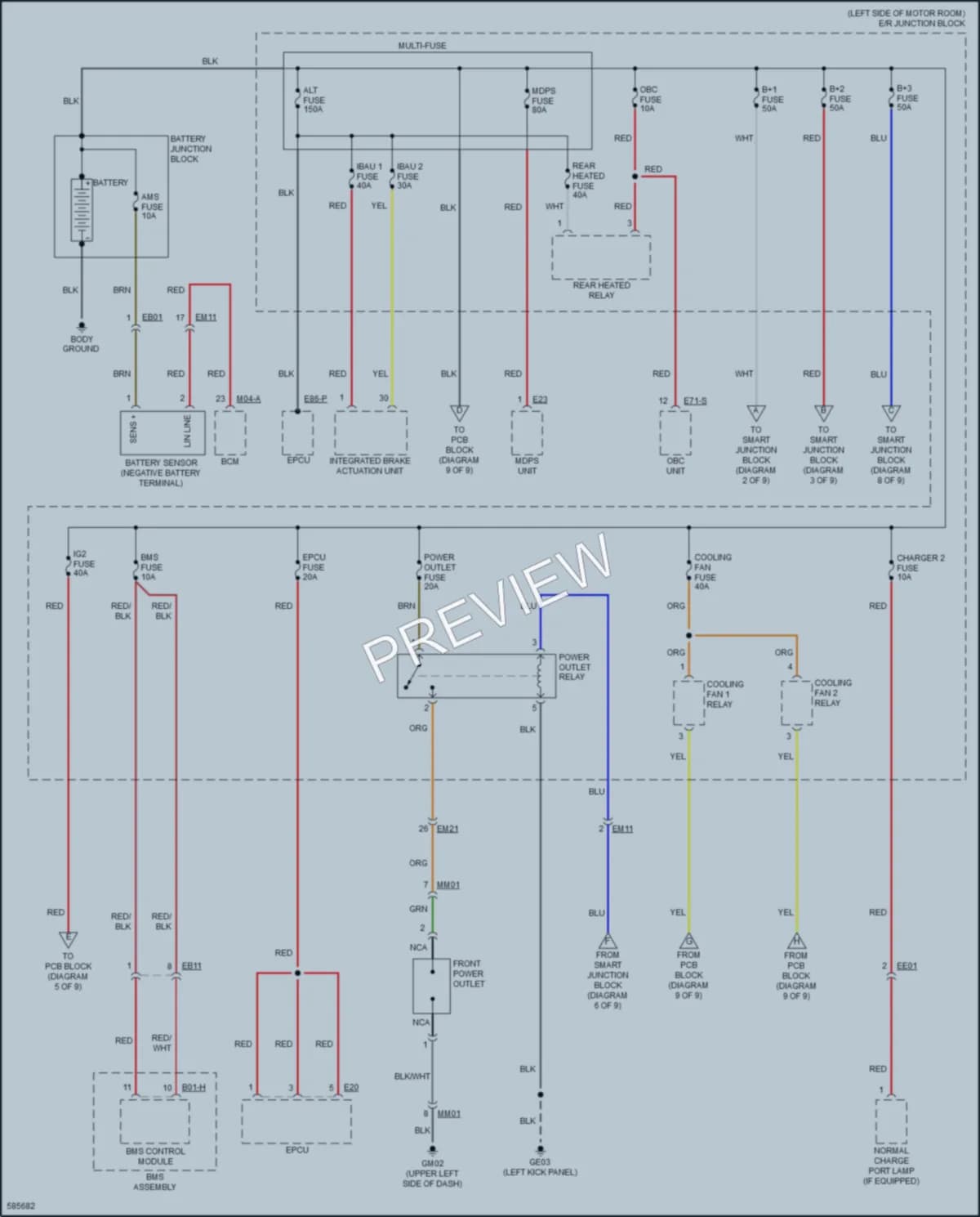 2019 Kia SoulEV Power Distribution wiring diagram preview