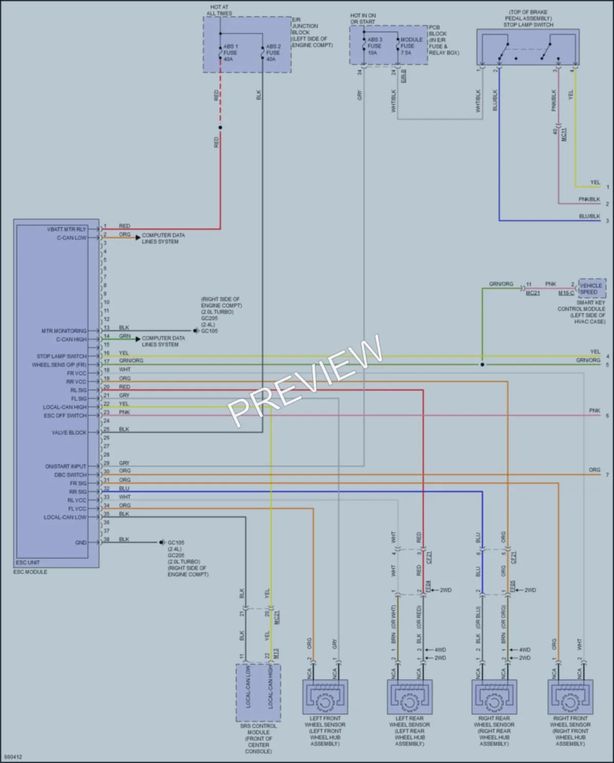 2019 Kia Sportage Anti Lock Brakes wiring diagram preview