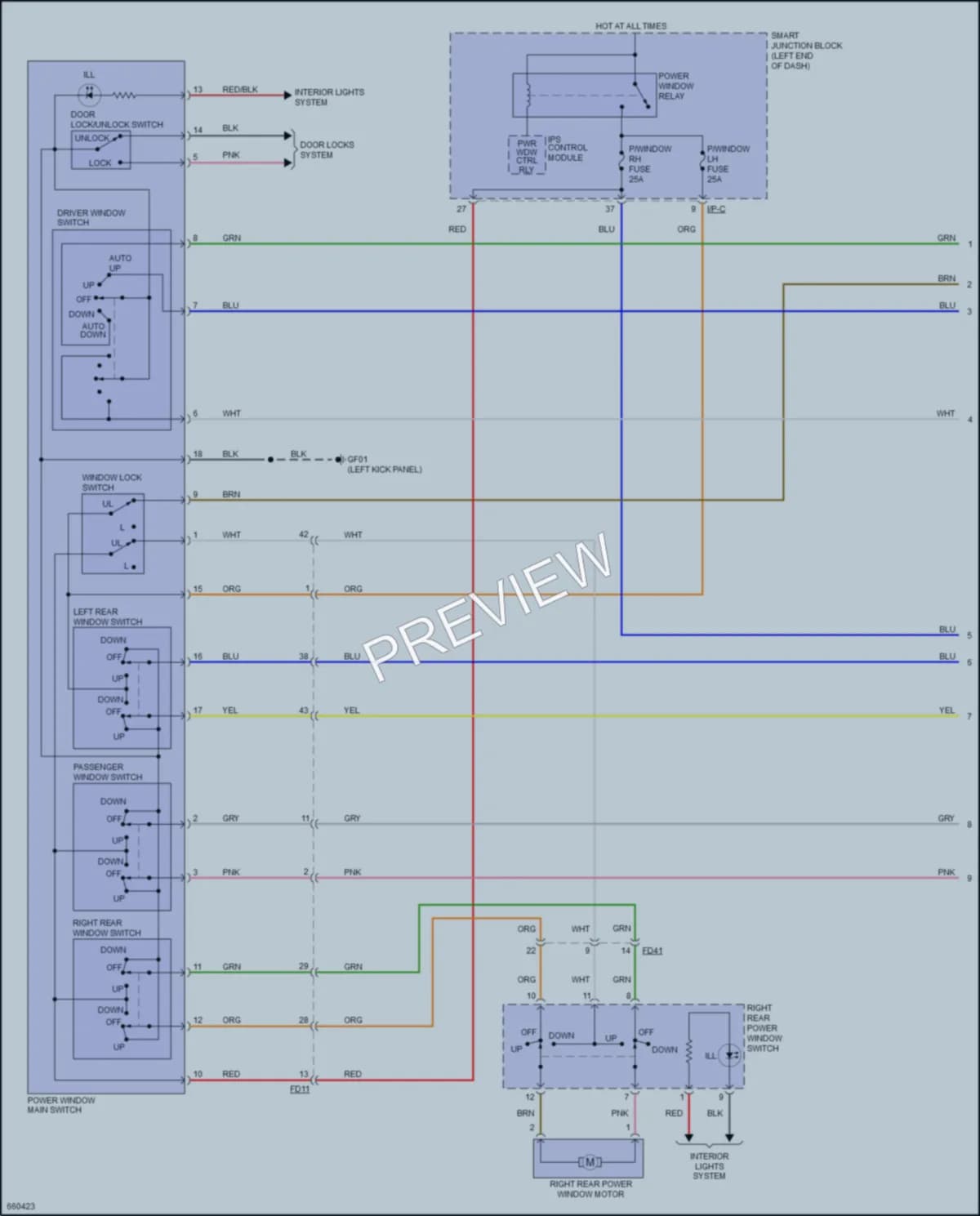 2019 Kia Sportage Power Windows wiring diagram preview
