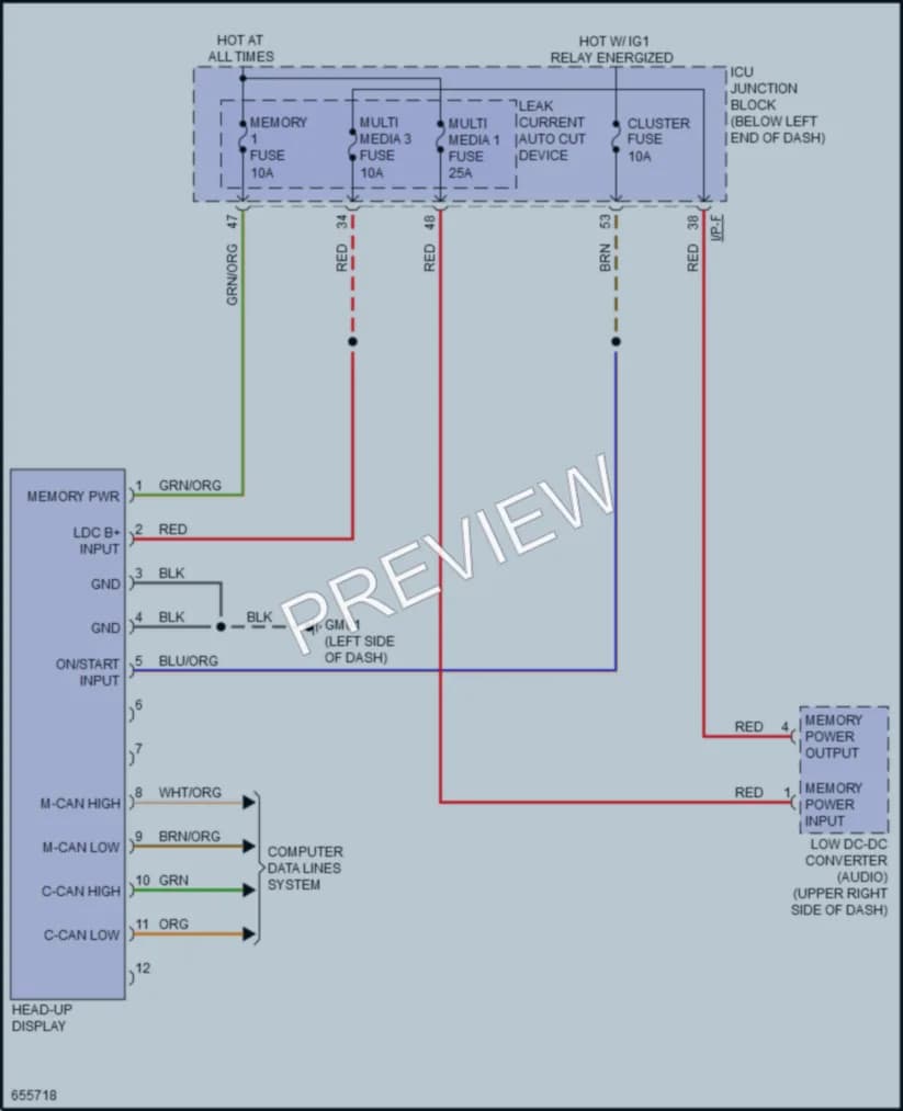 2019 Kia Stinger Instrument Cluster wiring diagram preview