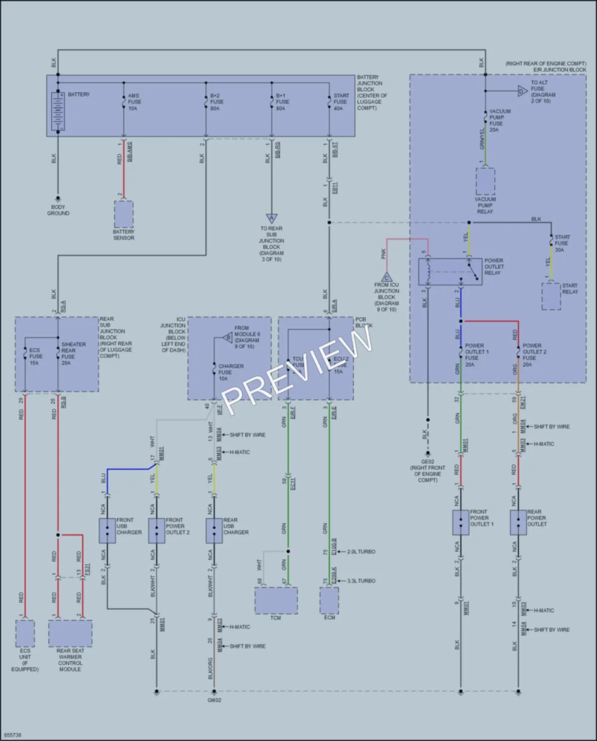 2019 Kia Stinger Power Distribution wiring diagram preview