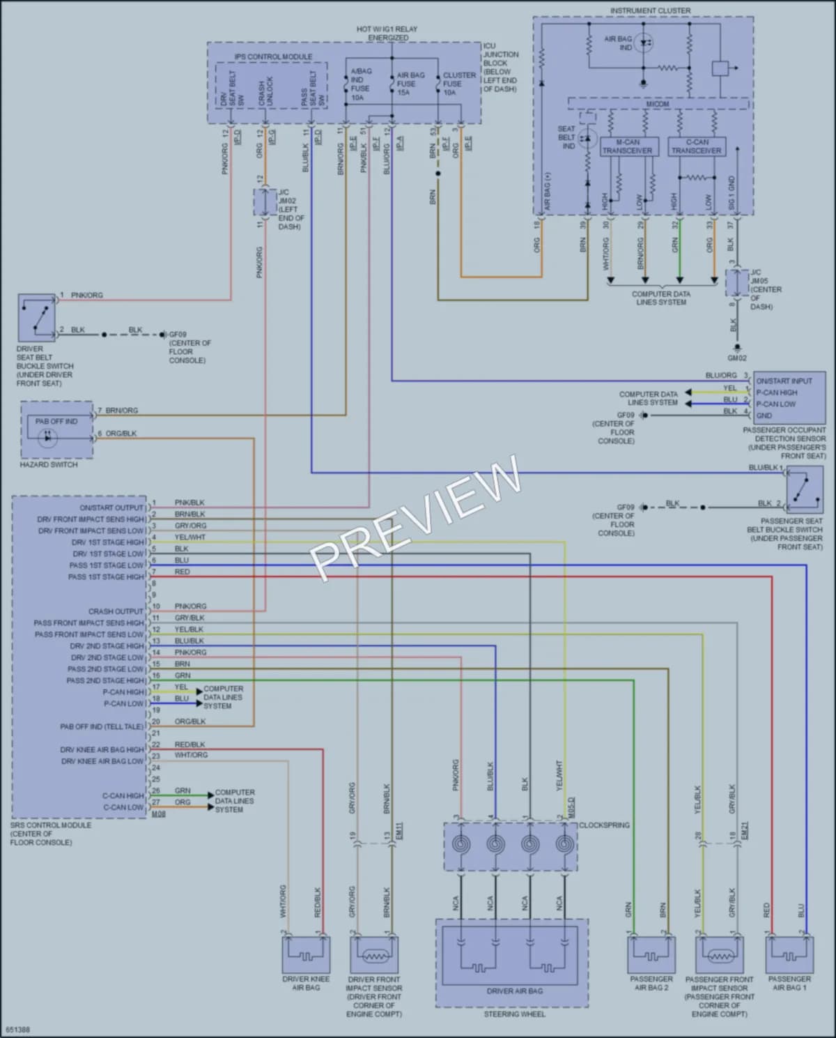 2019 Kia Stinger Supplemental Restraints wiring diagram preview