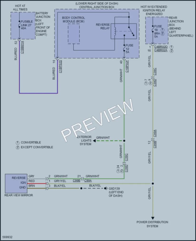 2019 LandRover RangeRoverEvoque Power Mirrors wiring diagram preview