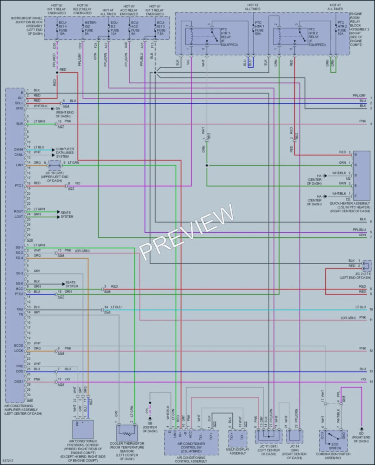 2019 Lexus ES300h Air Conditioning wiring diagram preview
