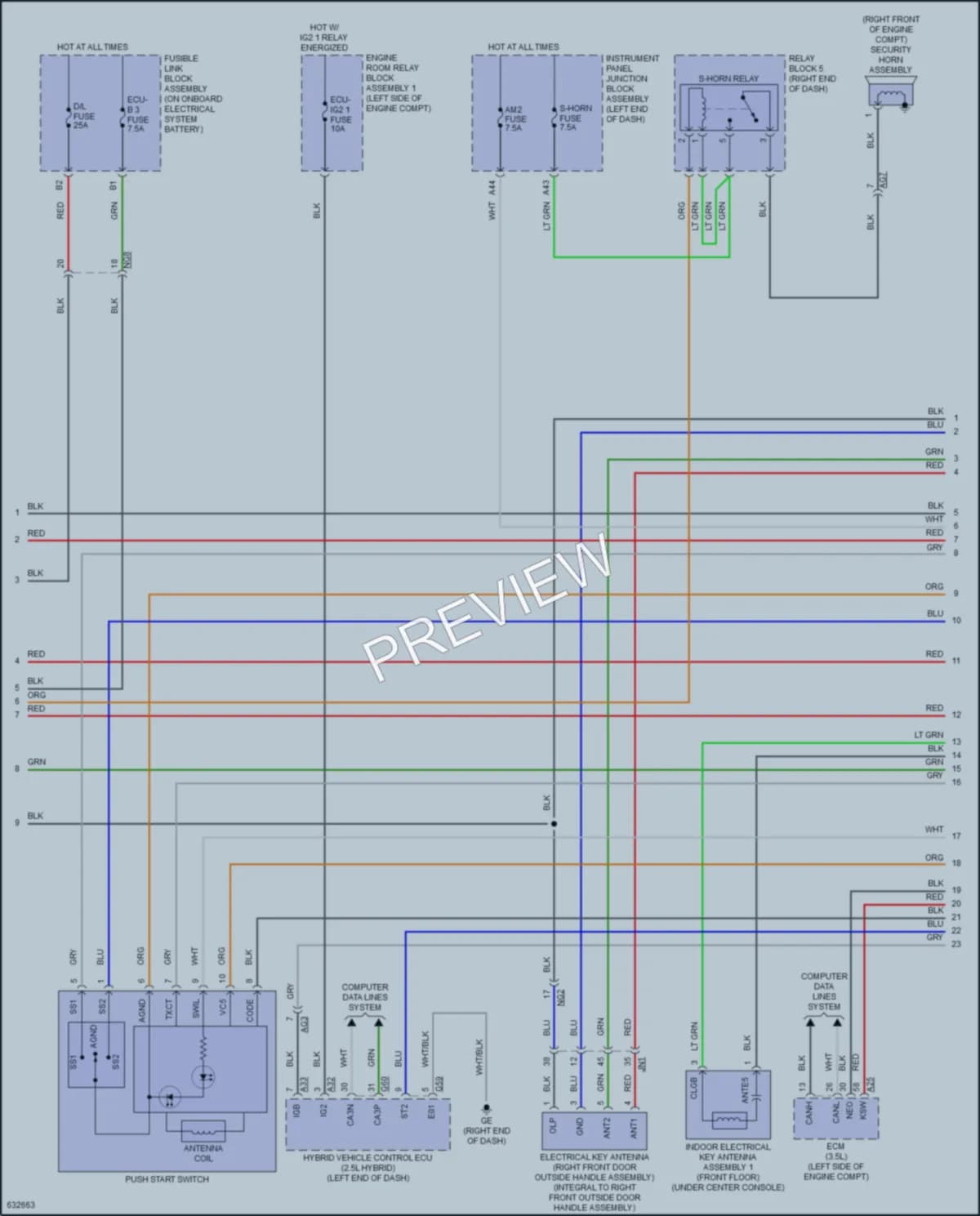 2019 Lexus ES300h Anti Theft wiring diagram preview