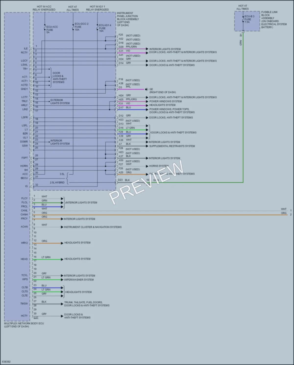 2019 Lexus ES300h Body Control Modules wiring diagram preview