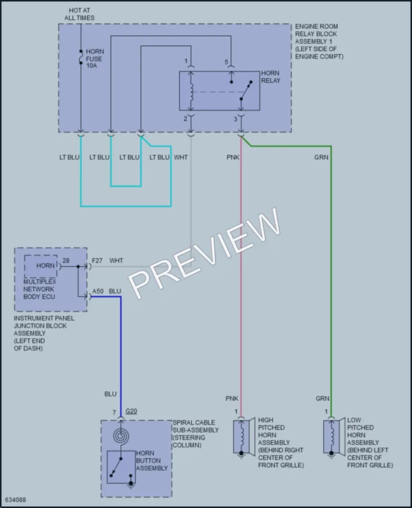2019 Lexus ES300h Horn wiring diagram preview