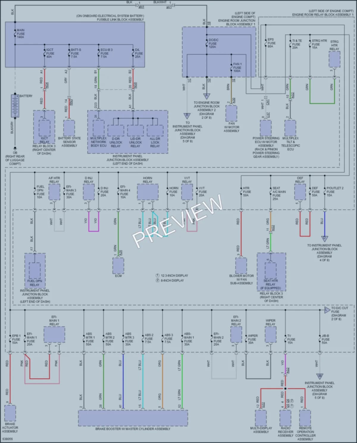 2019 Lexus ES300h Power Distribution wiring diagram preview