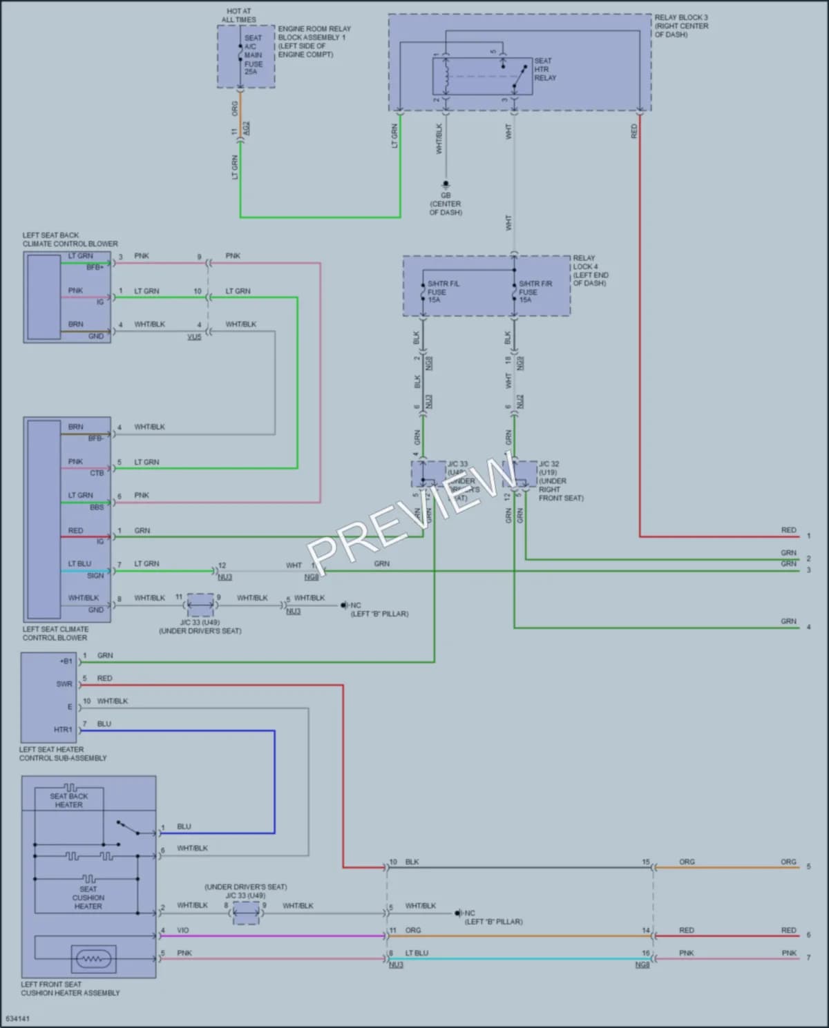 2019 Lexus ES300h Power Seats wiring diagram preview