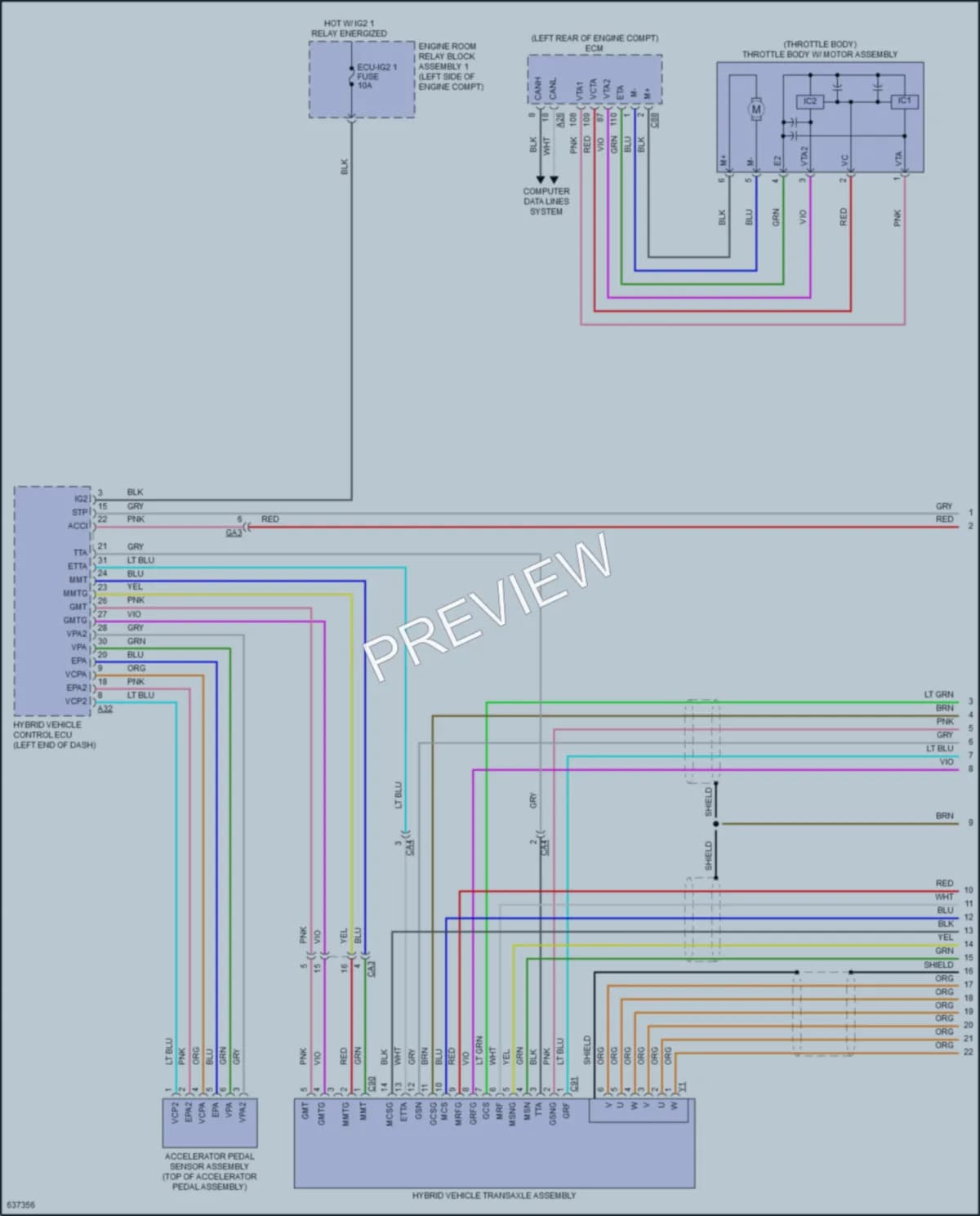 2019 Lexus ES300h Transmission wiring diagram preview
