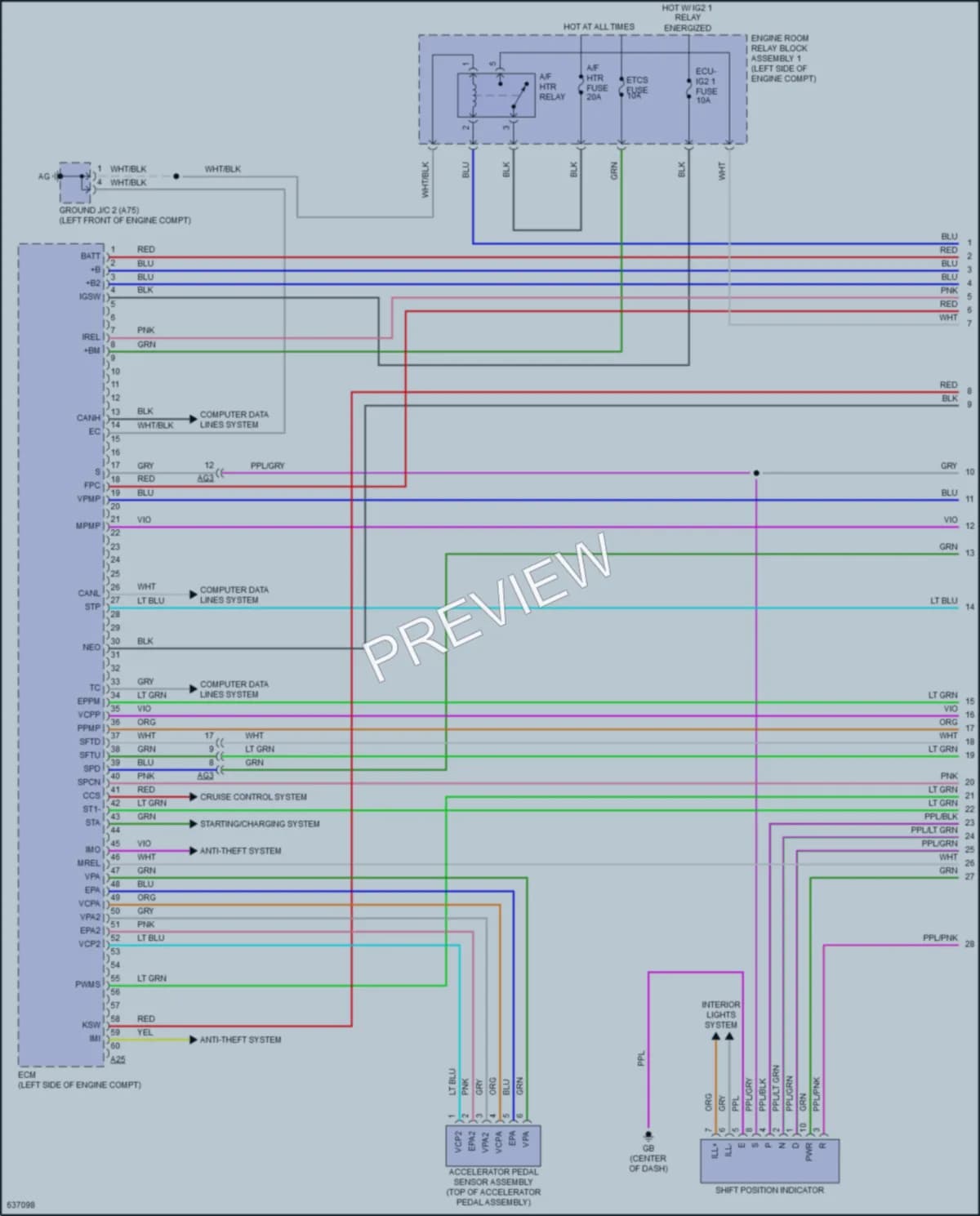 2019 Lexus ES350 Engine Performance wiring diagram preview