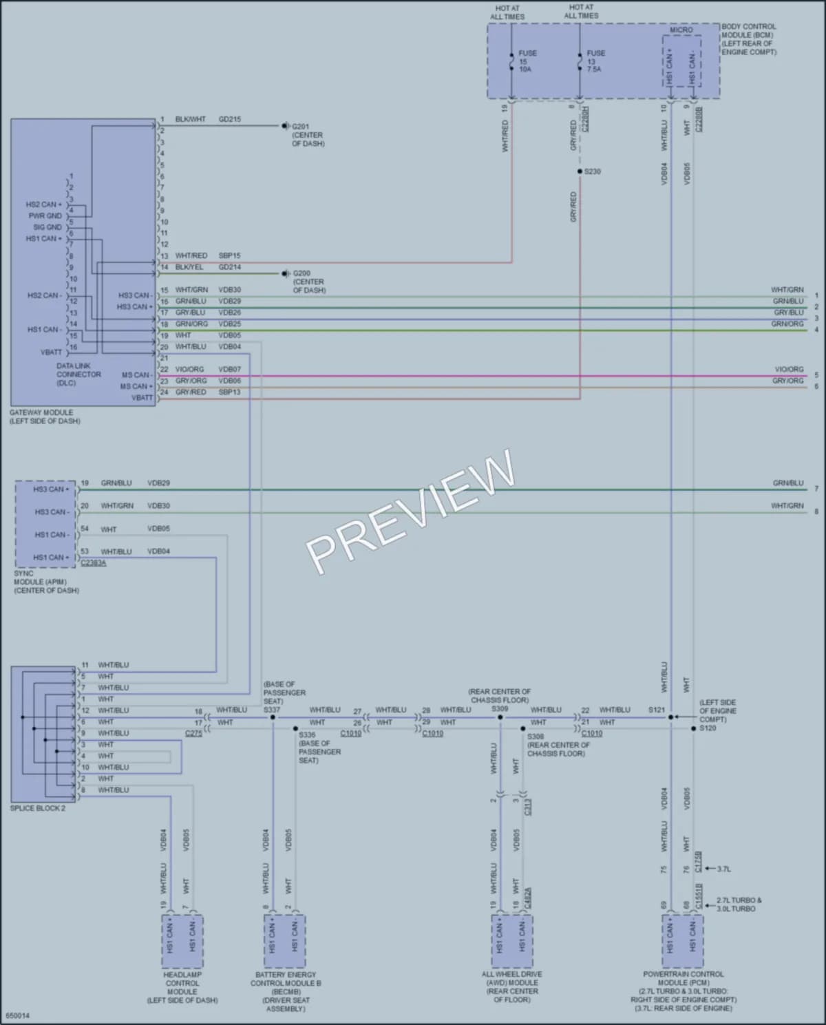 2019 Lincoln Continental Computer Data Lines wiring diagram preview