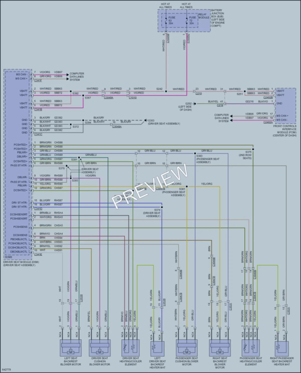 2019 Lincoln Continental Power Seats wiring diagram preview