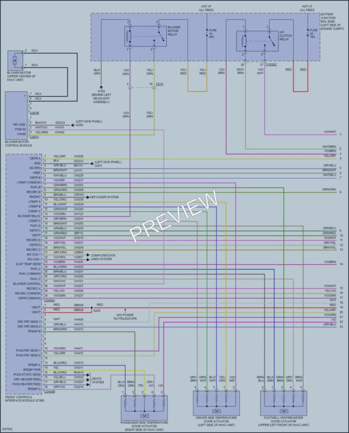 2019 Lincoln MKC Air Conditioning wiring diagram preview
