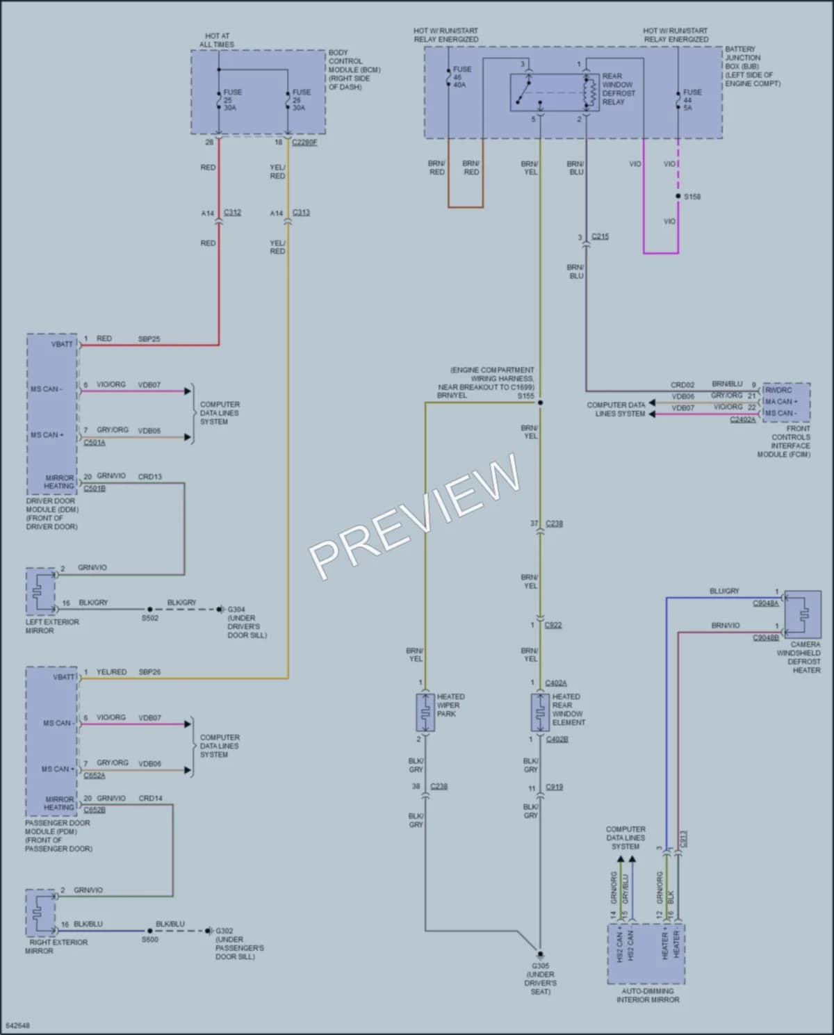 2019 Lincoln MKC Defoggers wiring diagram preview