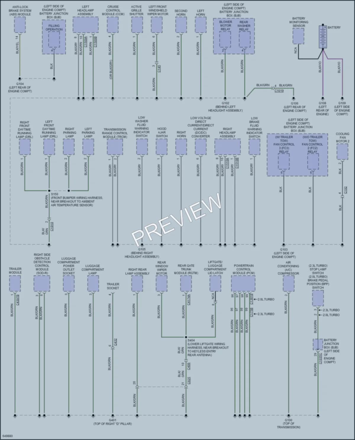 2019 Lincoln MKC Ground Distribution wiring diagram preview
