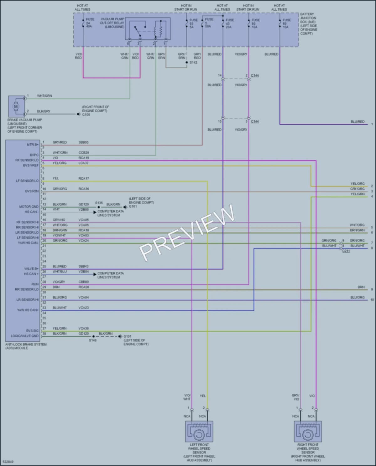 2019 Lincoln MKT Anti Lock Brakes wiring diagram preview