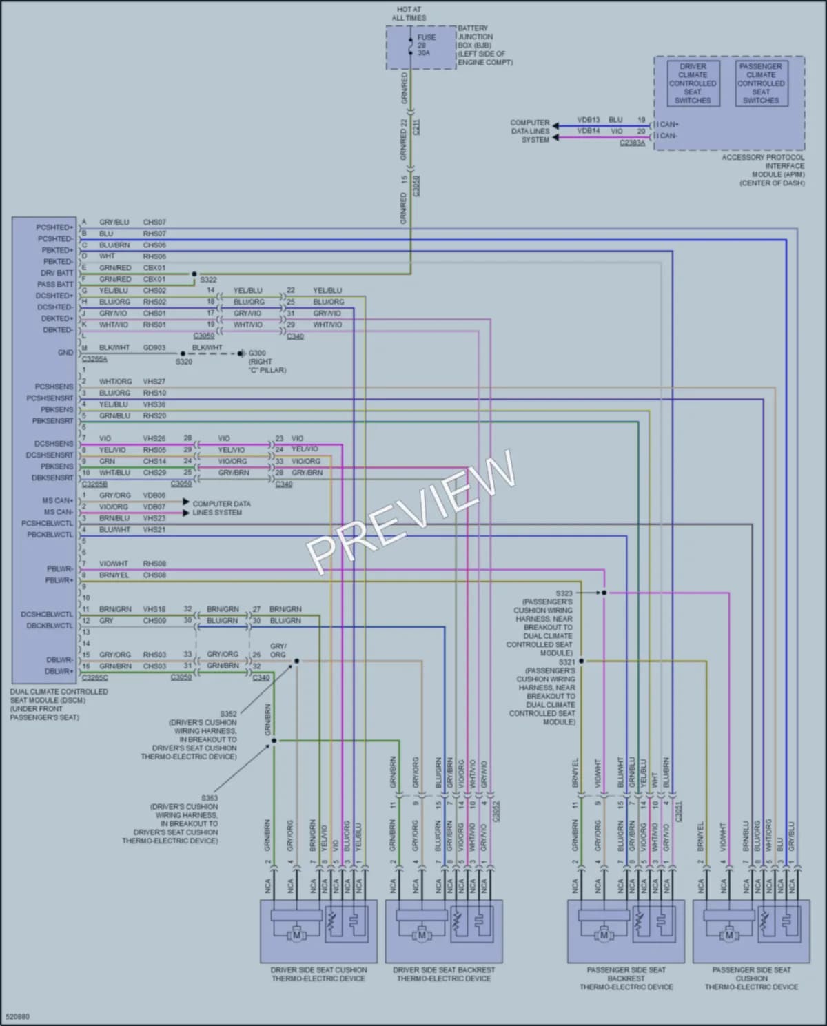 2019 Lincoln MKT Power Seats wiring diagram preview