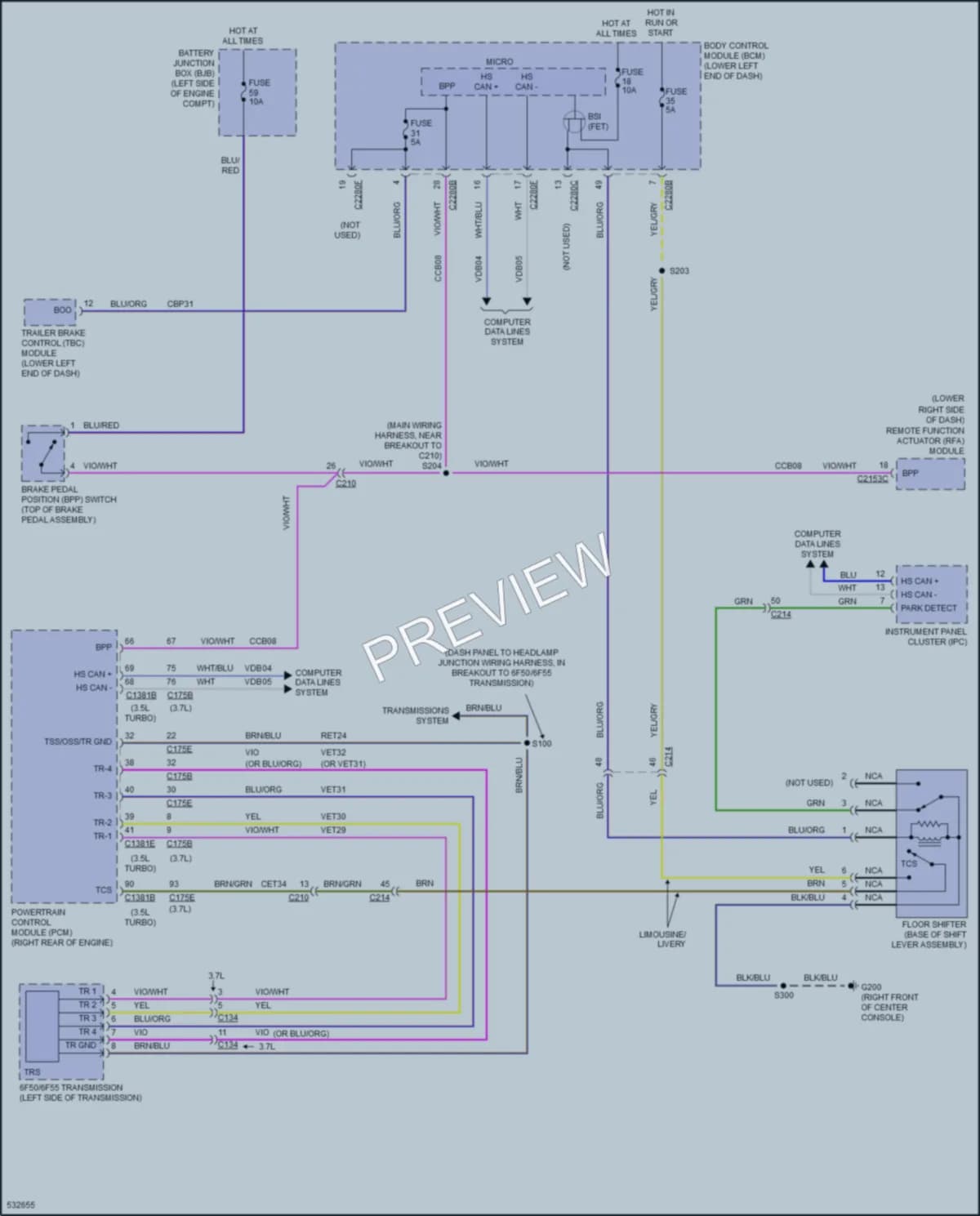 2019 Lincoln MKT Shift Interlock wiring diagram preview