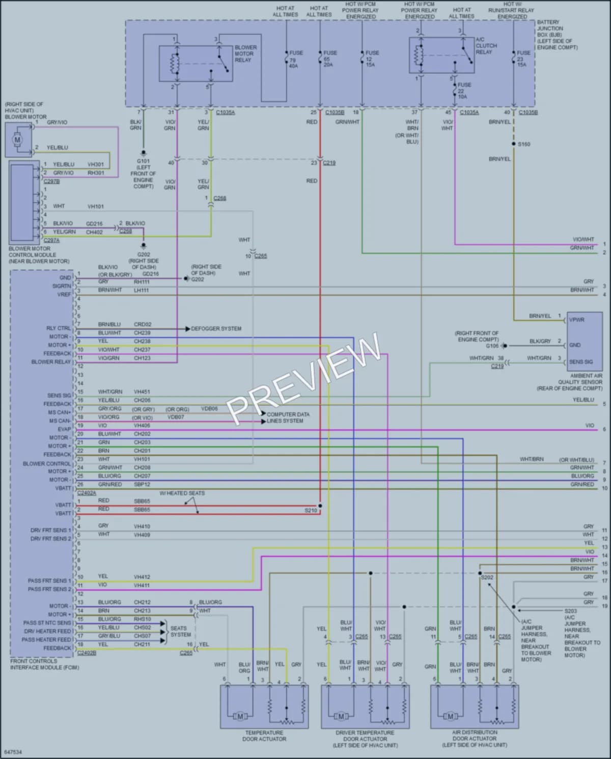 2019 Lincoln MKZ Air Conditioning wiring diagram preview