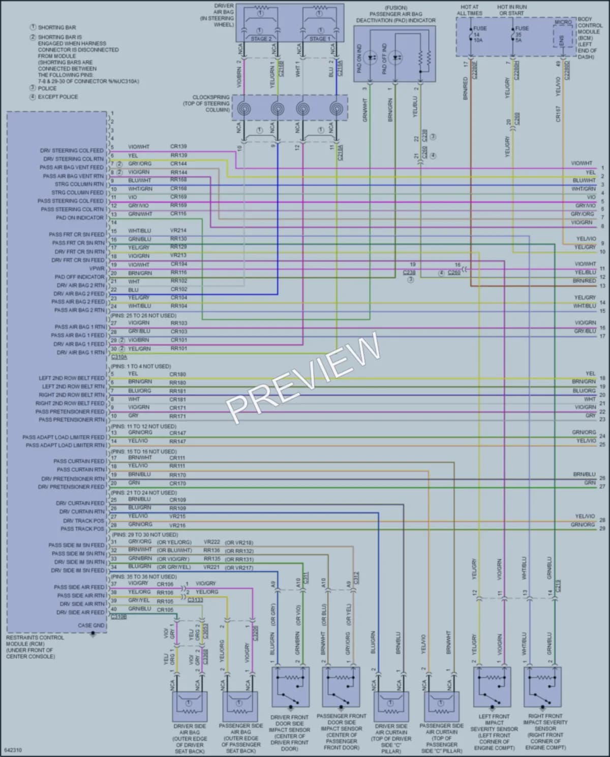 2019 Lincoln MKZ Supplemental Restraints wiring diagram preview