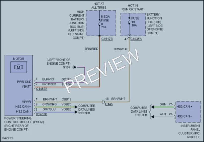 2019 Lincoln MKZHybrid Electronic Power Steering wiring diagram preview