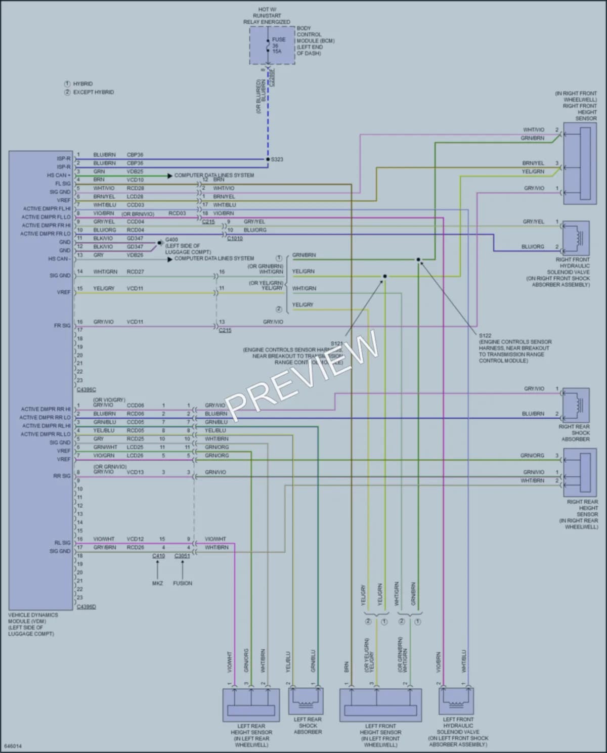 2019 Lincoln MKZHybrid Electronic Suspension wiring diagram preview