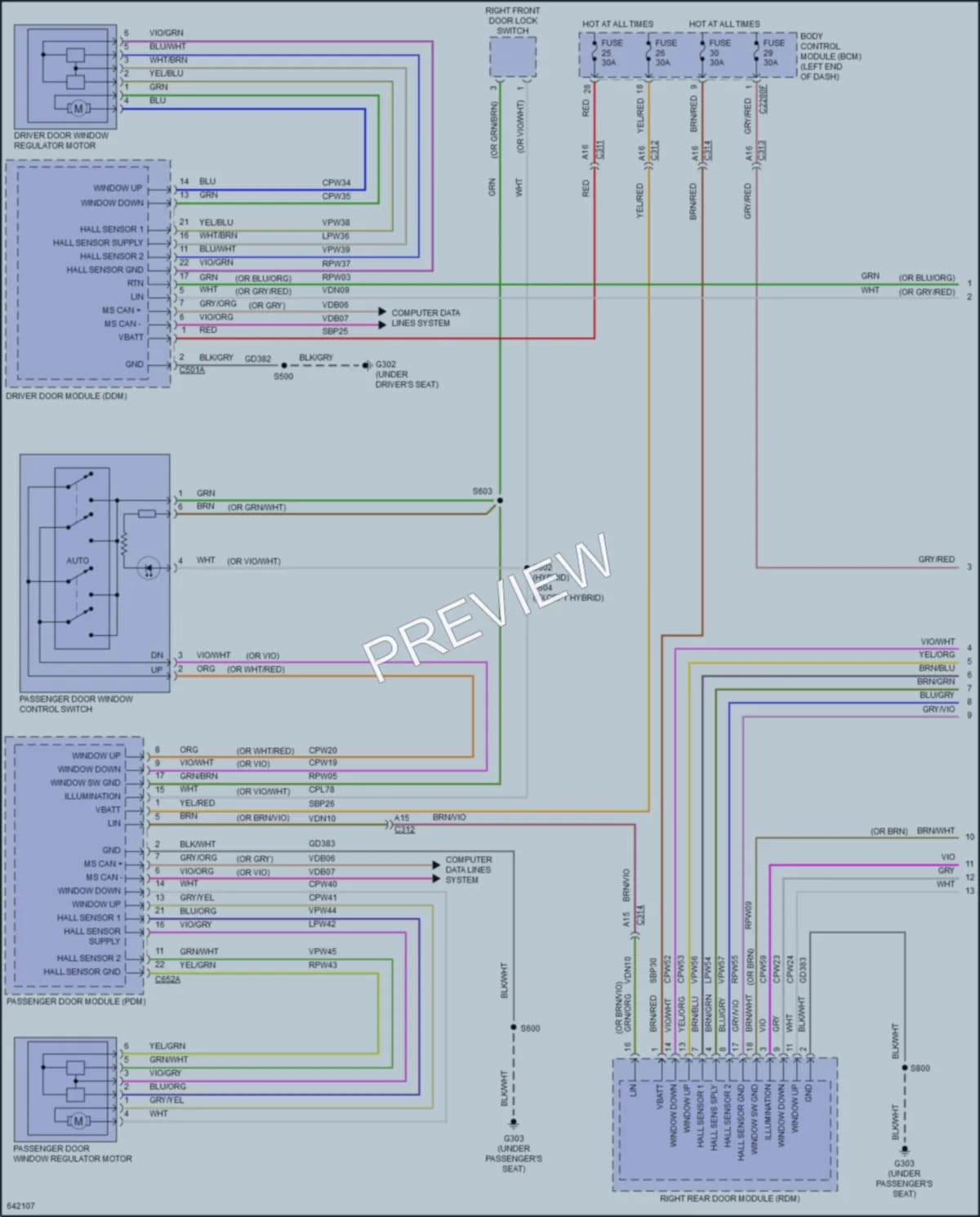 2019 Lincoln MKZHybrid Power Windows wiring diagram preview