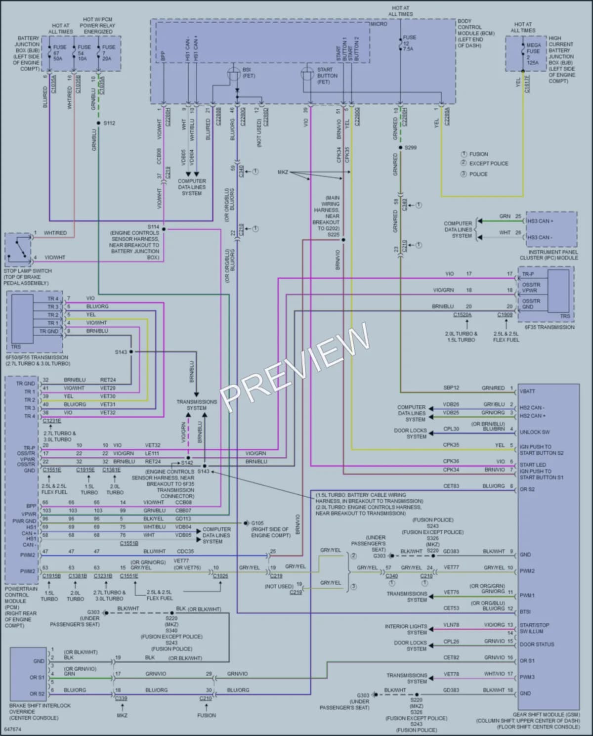 2019 Lincoln MKZHybrid Shift Interlock wiring diagram preview