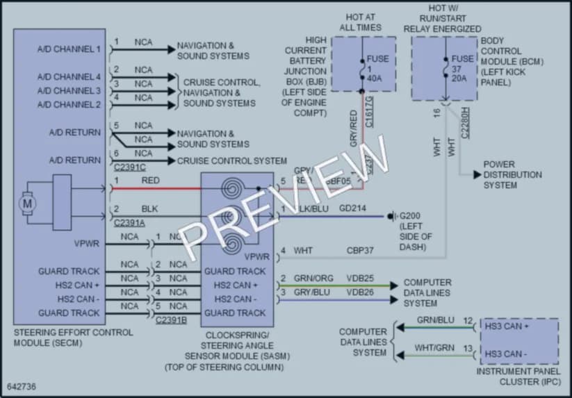 2019 Lincoln Nautilus Electronic Power Steering wiring diagram preview