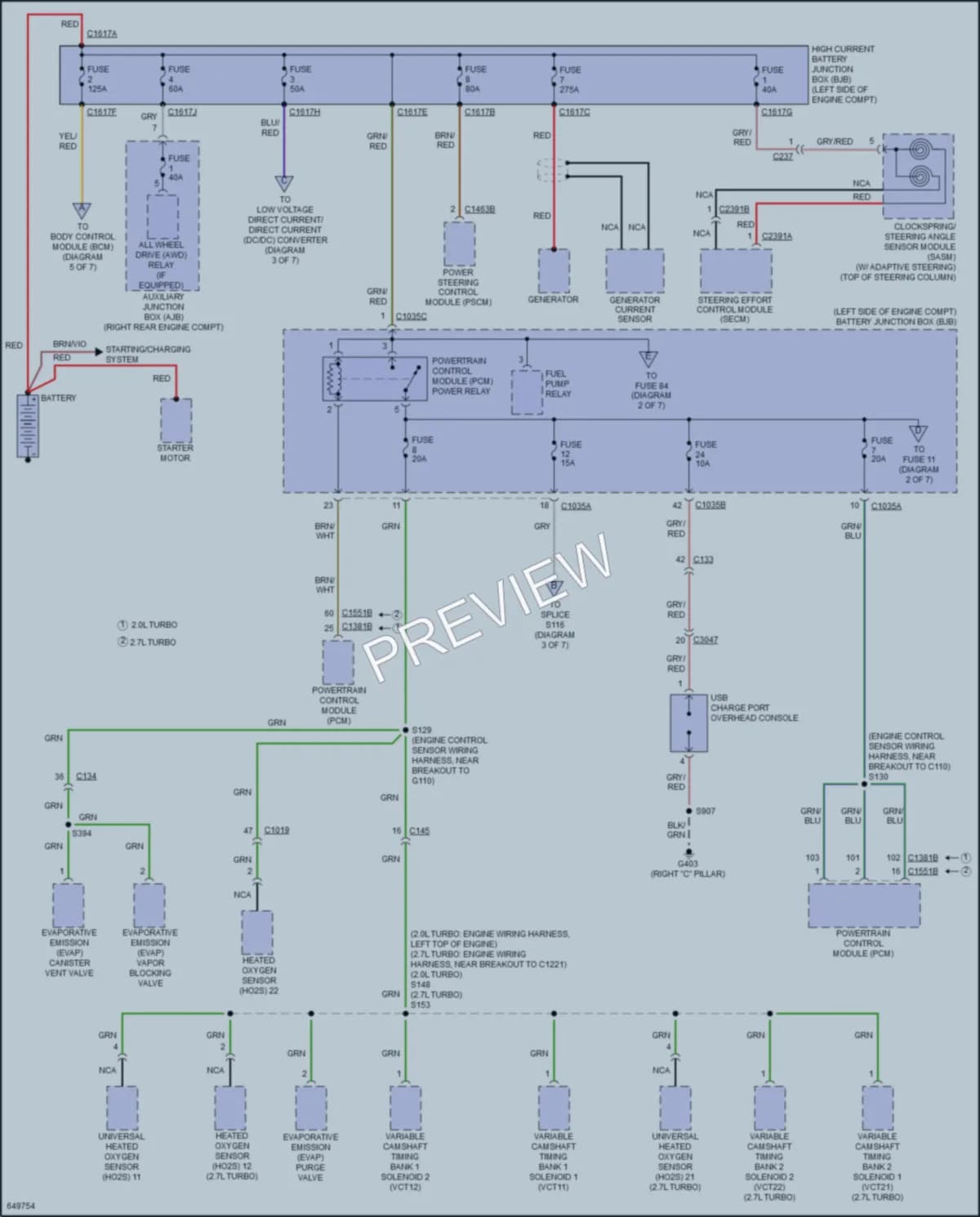 2019 Lincoln Nautilus Power Distribution wiring diagram preview
