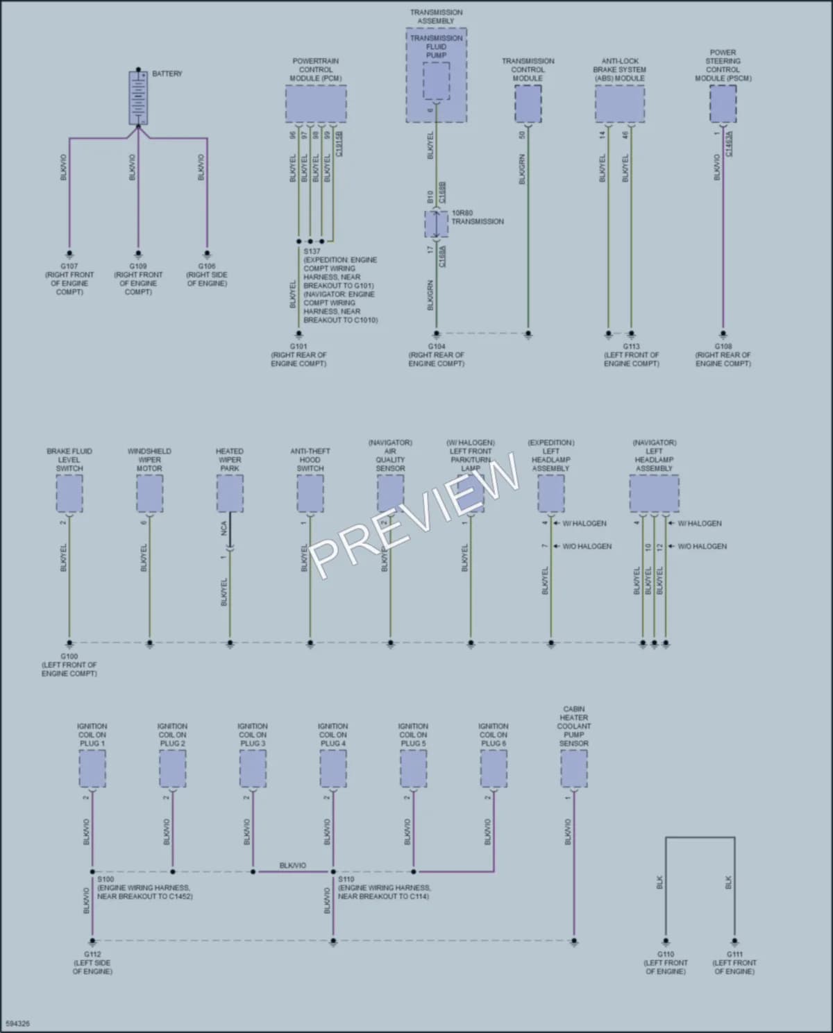 2019 Lincoln Navigator Ground Distribution wiring diagram preview