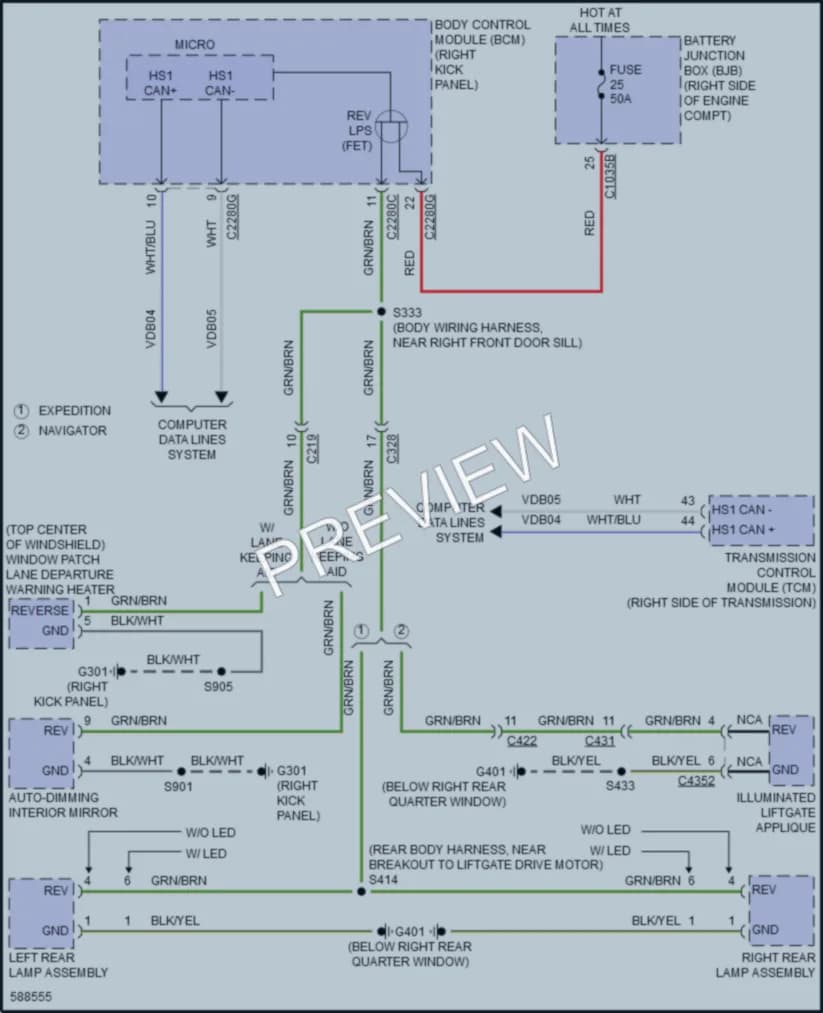2019 Lincoln NavigatorL Exterior Lights wiring diagram preview