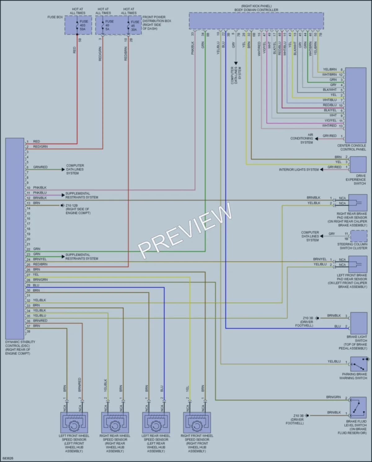 2019 MINI Cooper Anti Lock Brakes wiring diagram preview