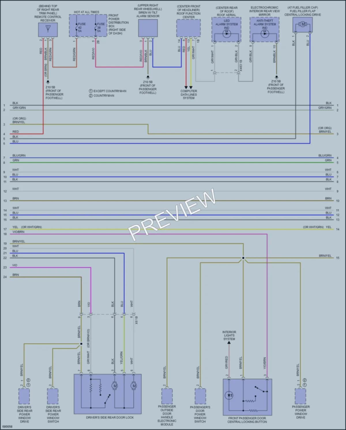 2019 MINI Cooper Anti Theft wiring diagram preview