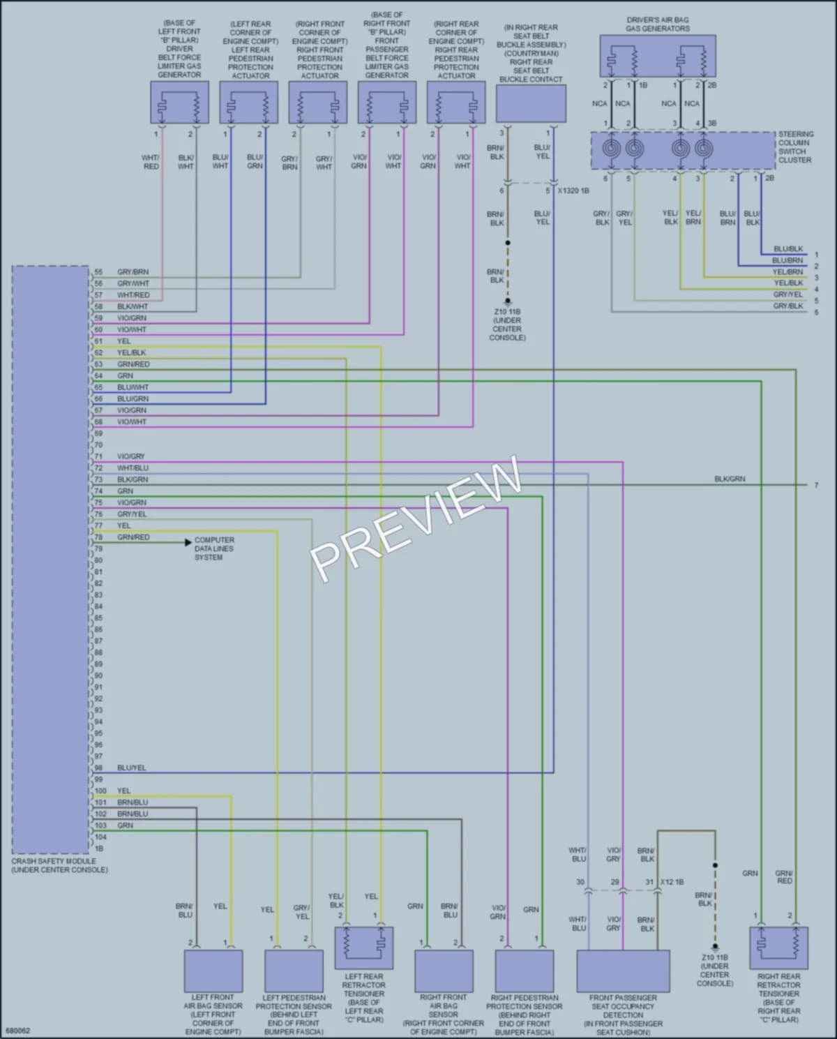 2019 MINI CooperClubman Supplemental Restraints wiring diagram preview