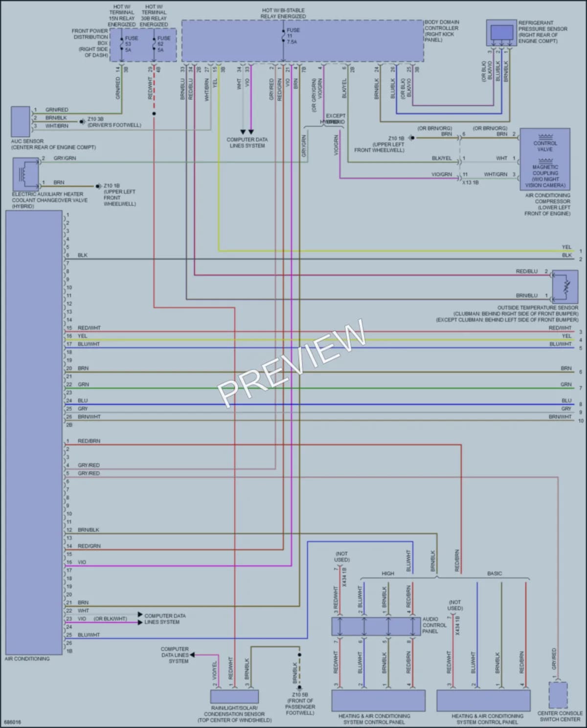 2019 MINI CooperCountryman Air Conditioning wiring diagram preview