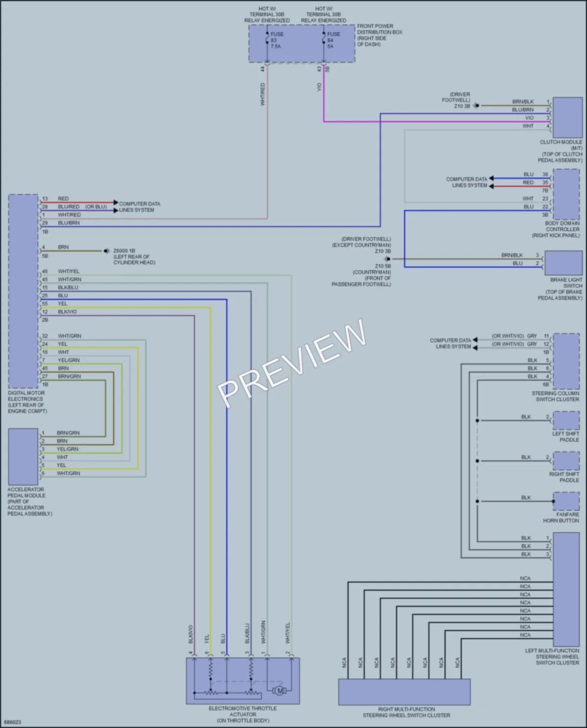 2019 MINI CooperCountryman Cruise Control wiring diagram preview