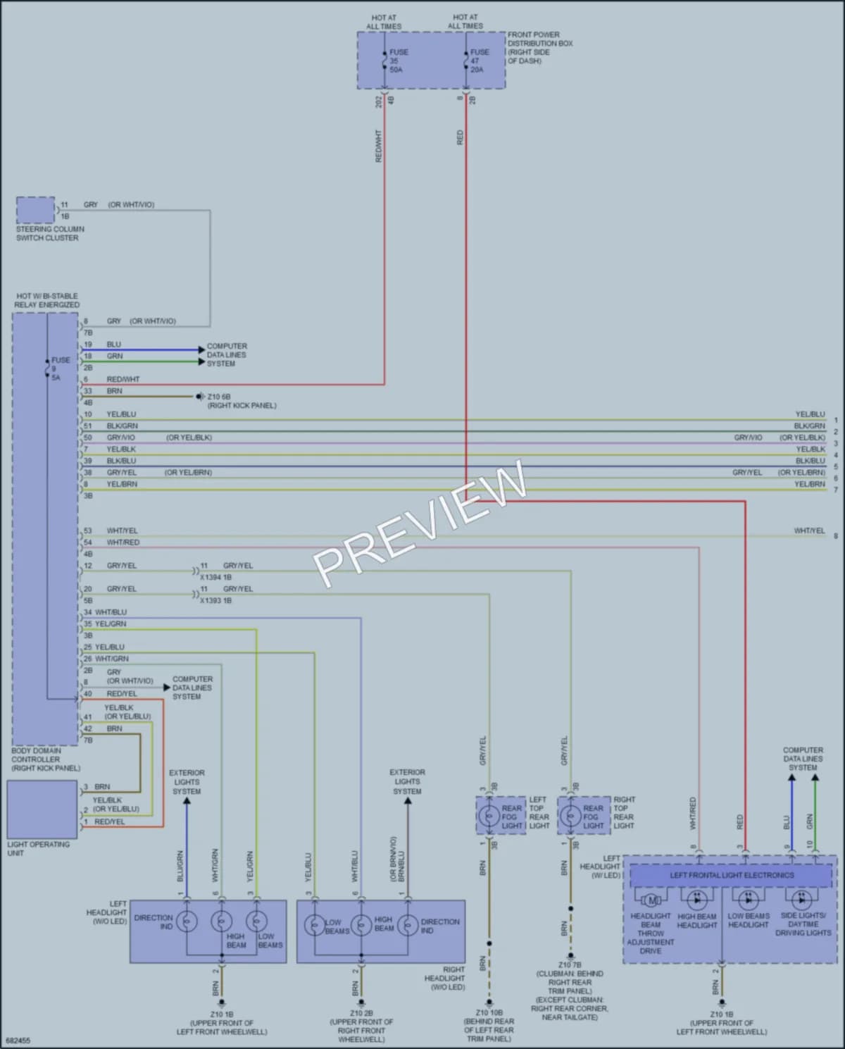 2019 MINI CooperCountryman Headlights wiring diagram preview