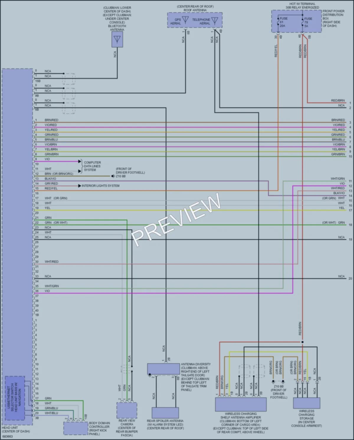 2019 MINI CooperCountryman Radio wiring diagram preview