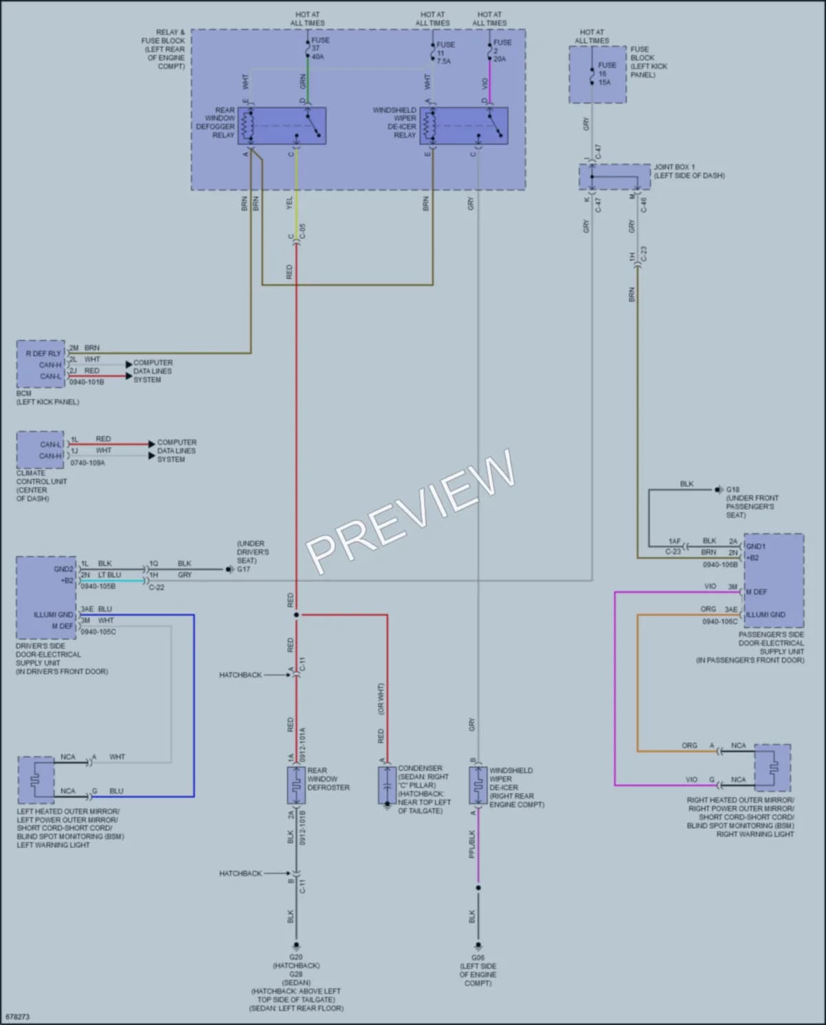 2019 Mazda 3 Defoggers wiring diagram preview
