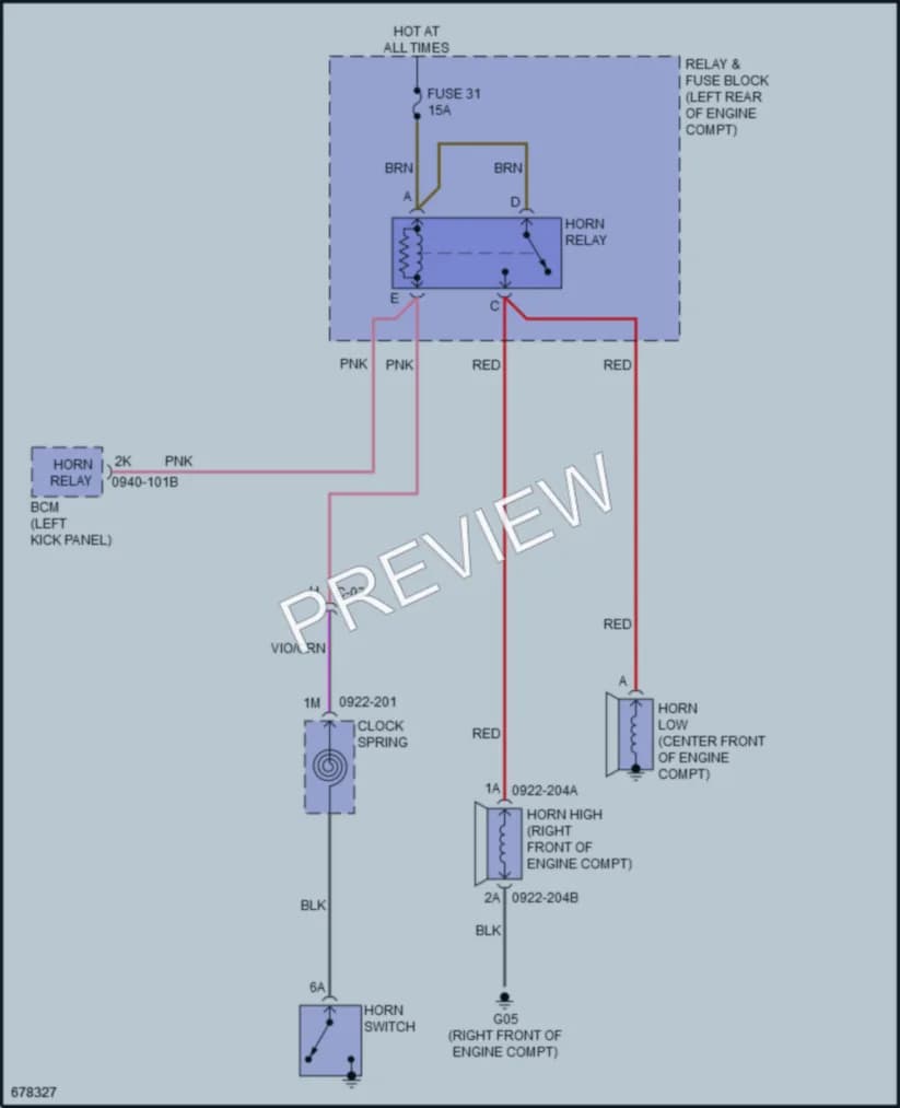 2019 Mazda 3 Horn wiring diagram preview