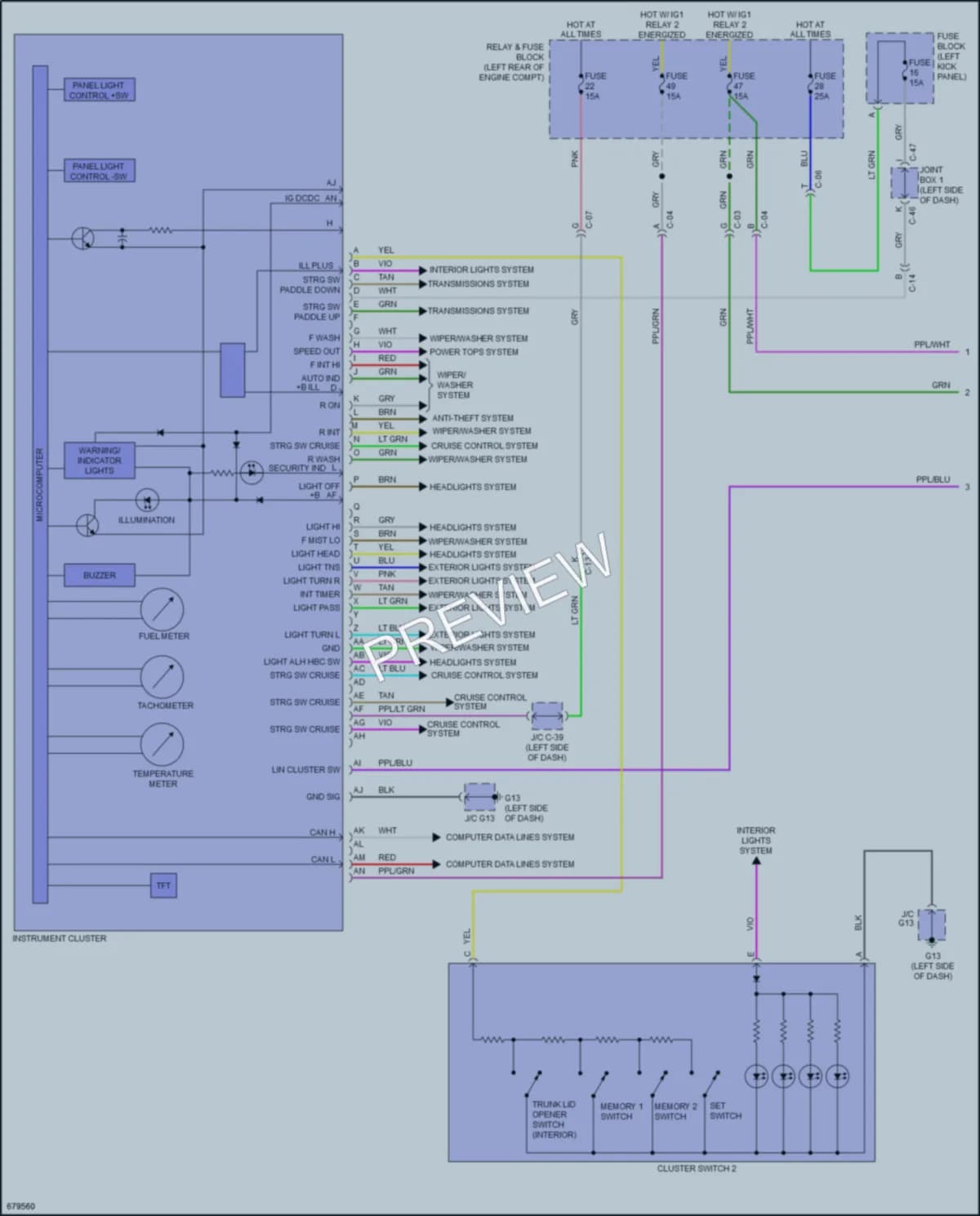 2019 Mazda 3 Instrument Cluster wiring diagram preview