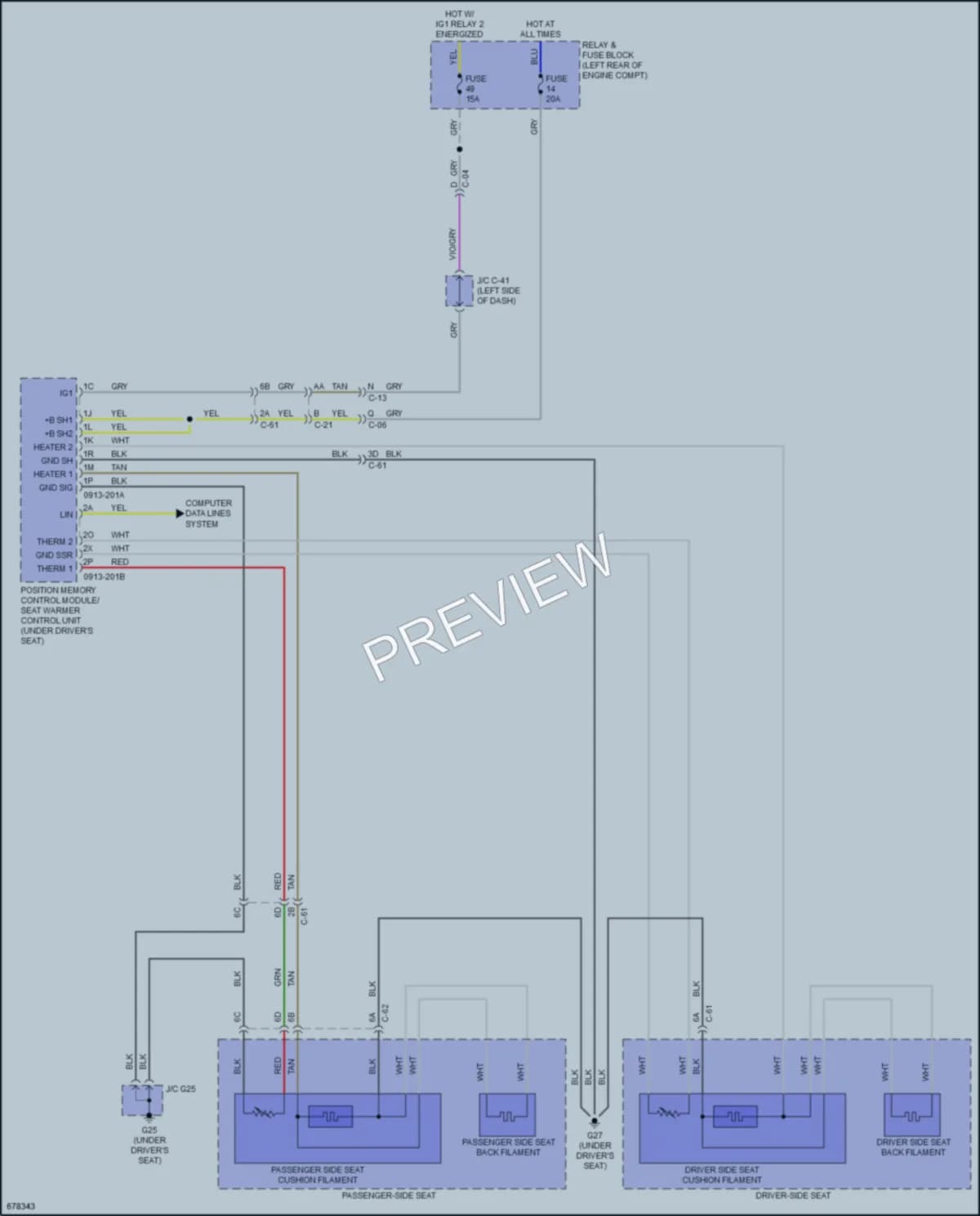 2019 Mazda 3 Power Seats wiring diagram preview