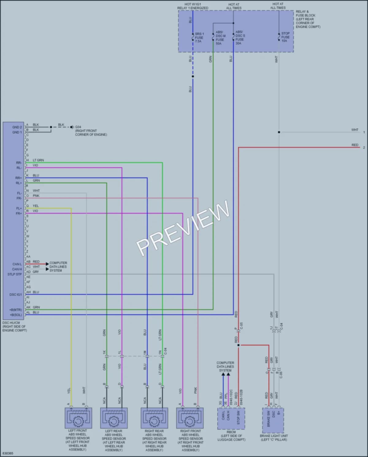 2019 Mazda 6 Anti Lock Brakes wiring diagram preview