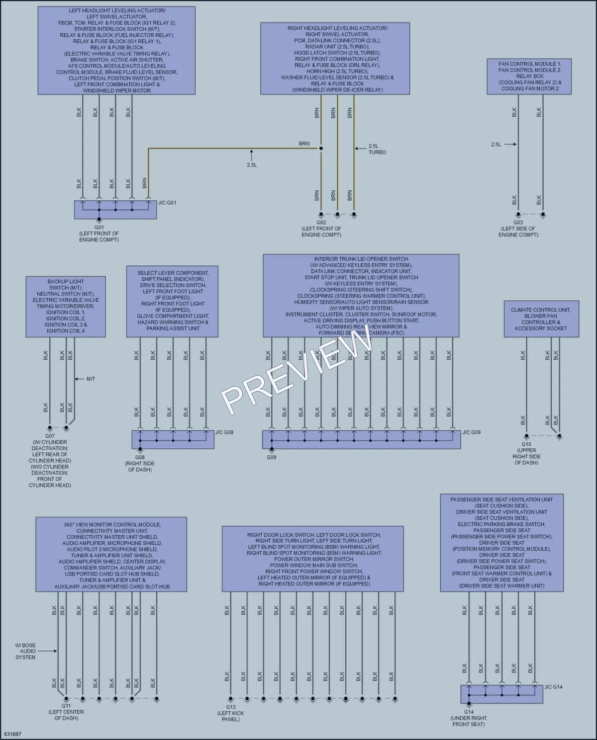 2019 Mazda 6 Ground Distribution wiring diagram preview