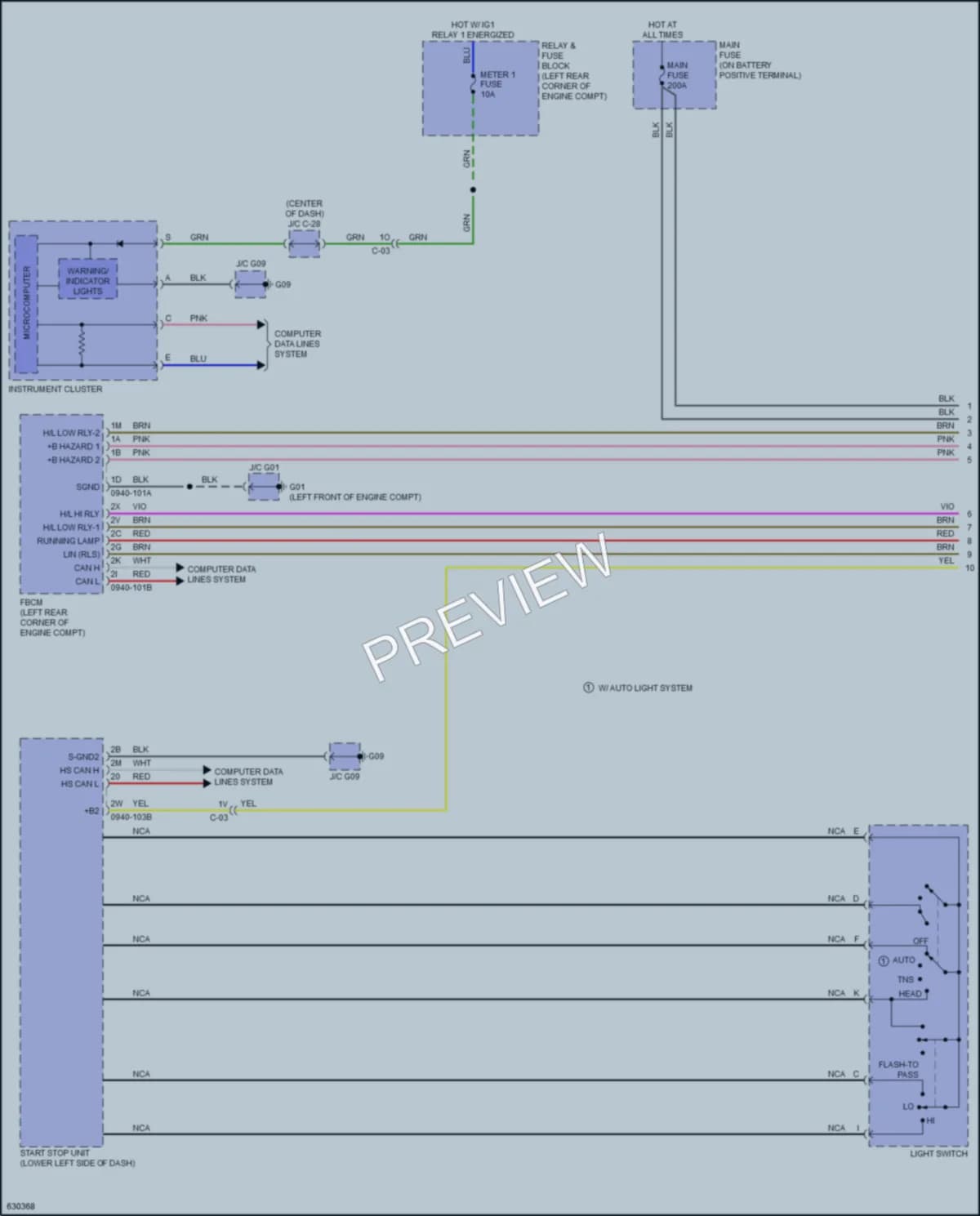 2019 Mazda 6 Headlights wiring diagram preview