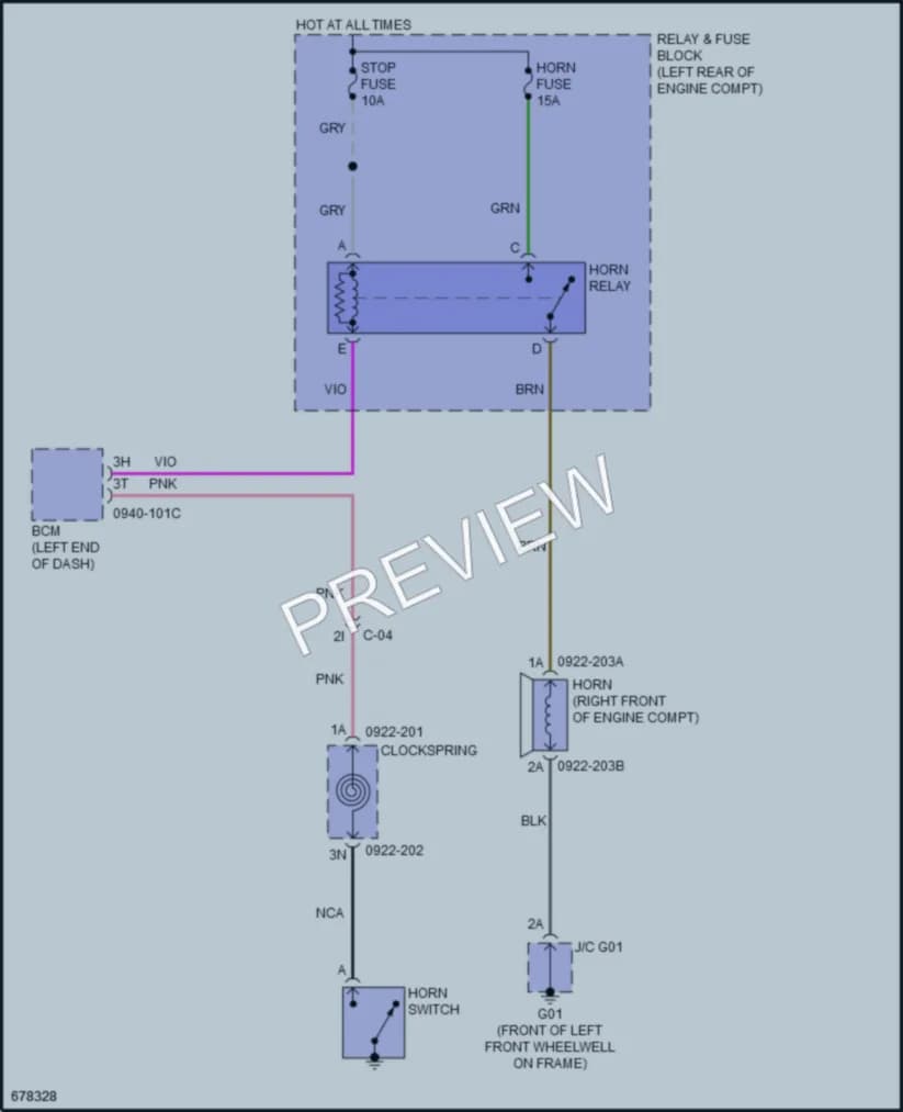 2019 Mazda CX3 Horn wiring diagram preview
