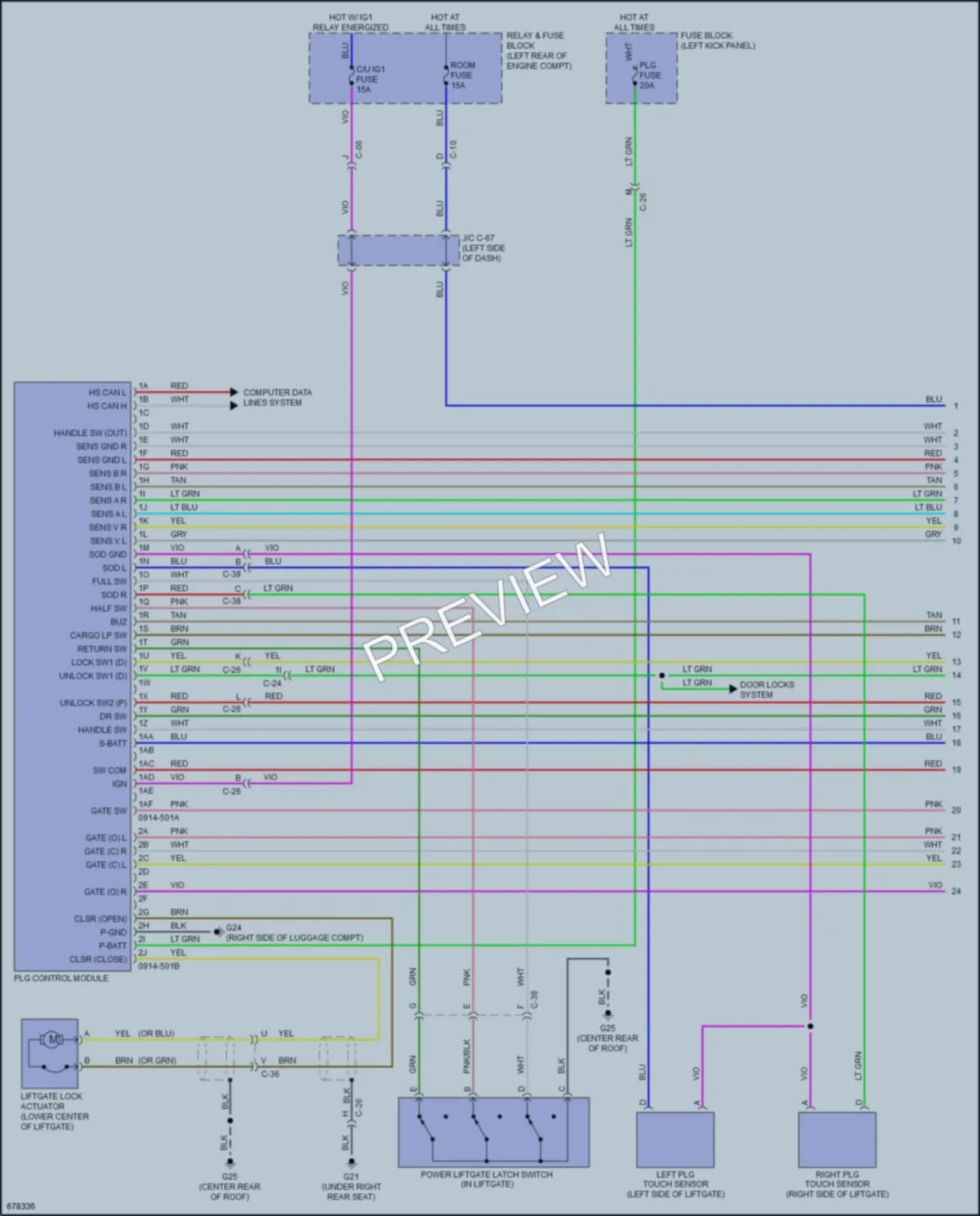 2019 Mazda CX5 Trunk Tailgate Fuel Door wiring diagram preview